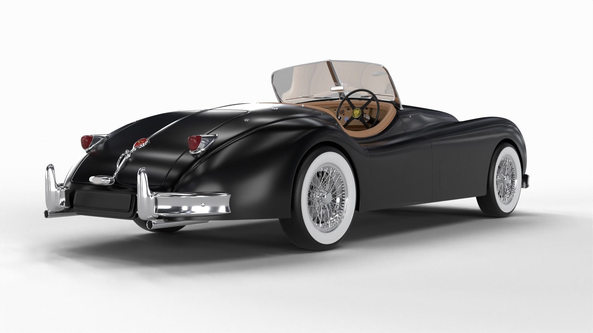 Jaguar XK140 1954 3d model 3D model_4
