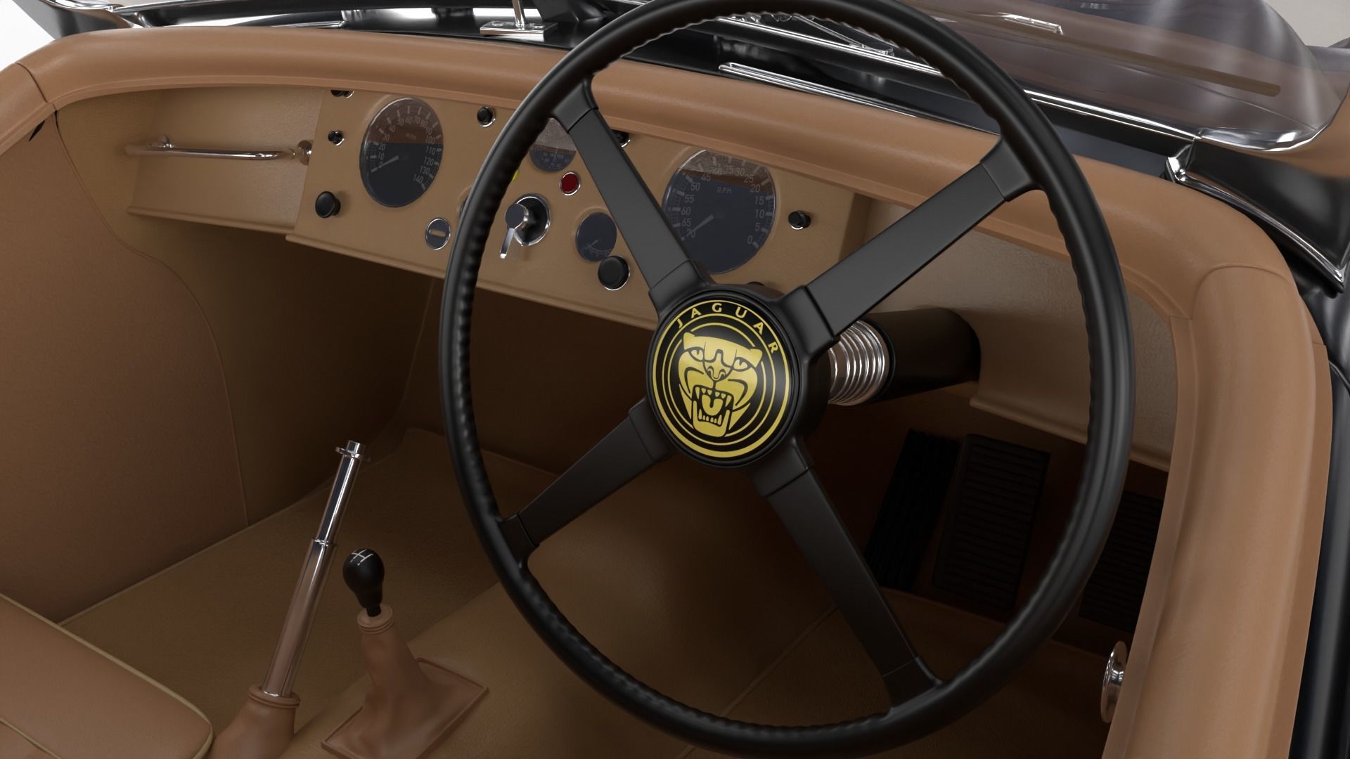 Jaguar XK140 1954 3d model 3D model_24