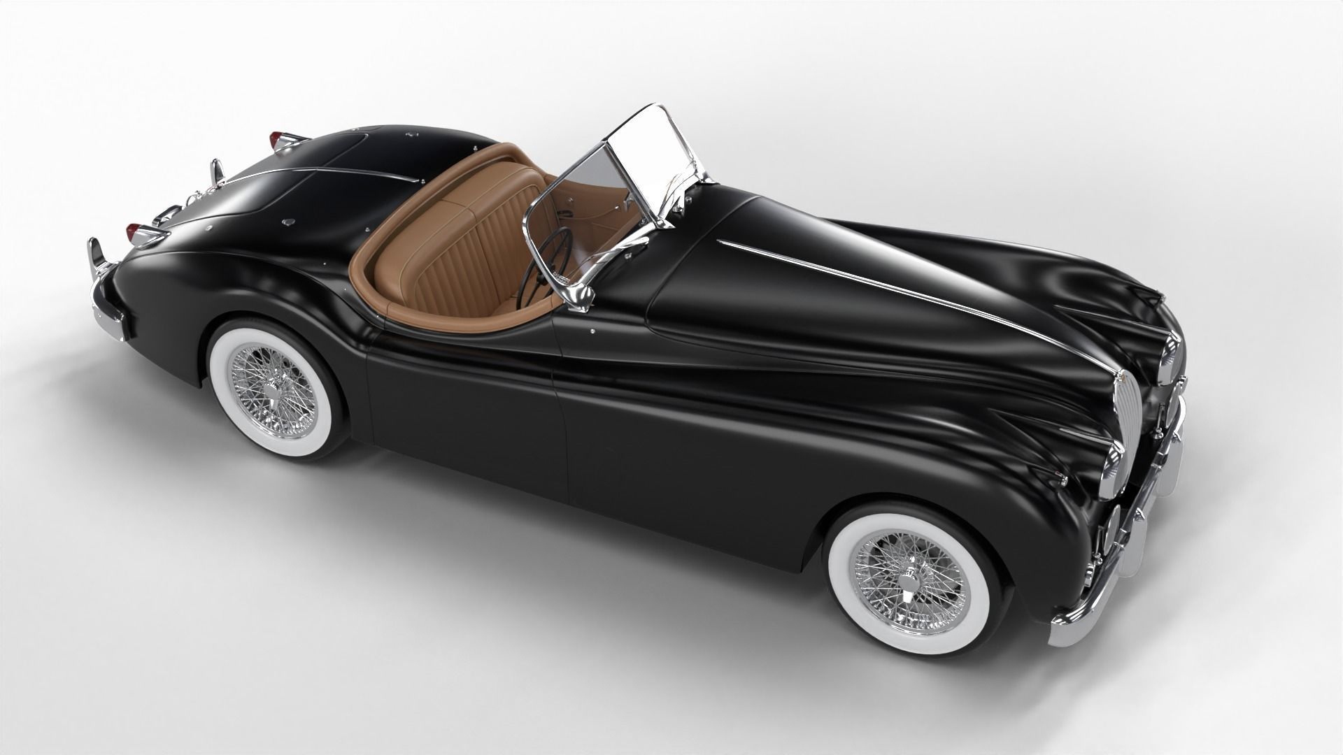 Jaguar XK140 1954 3d model 3D model_6