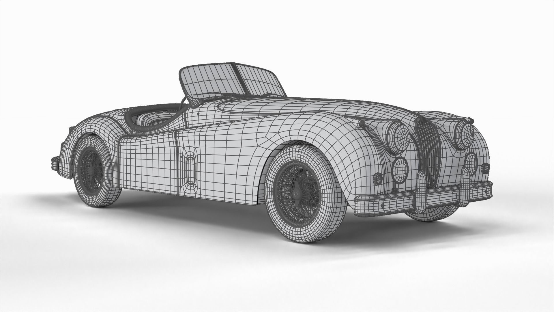 Jaguar XK140 1954 3d model 3D model_29