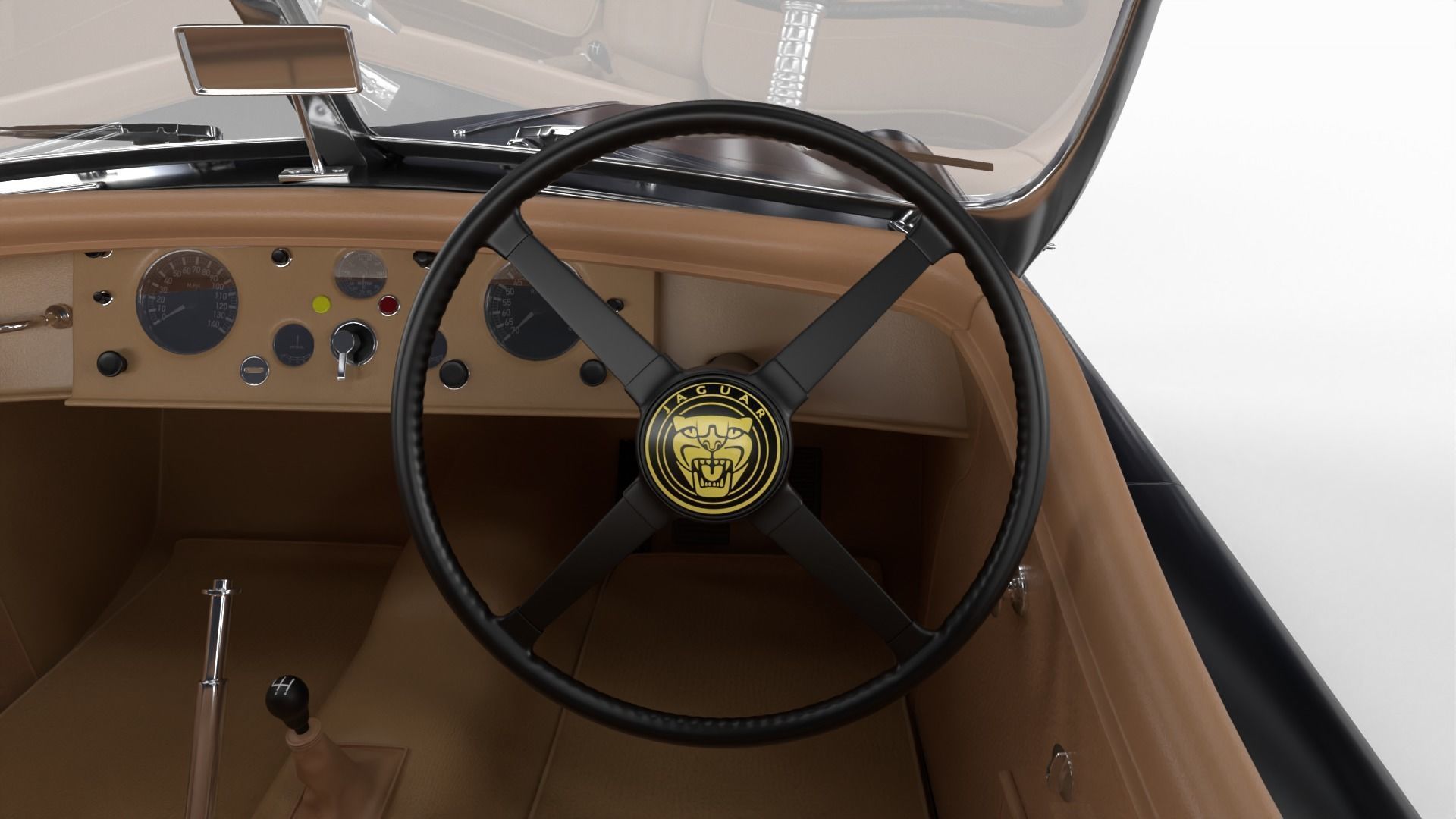 Jaguar XK140 1954 3d model 3D model_26