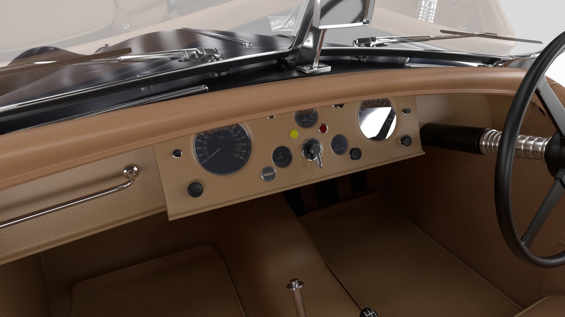 Jaguar XK140 1954 3d model 3D model_25