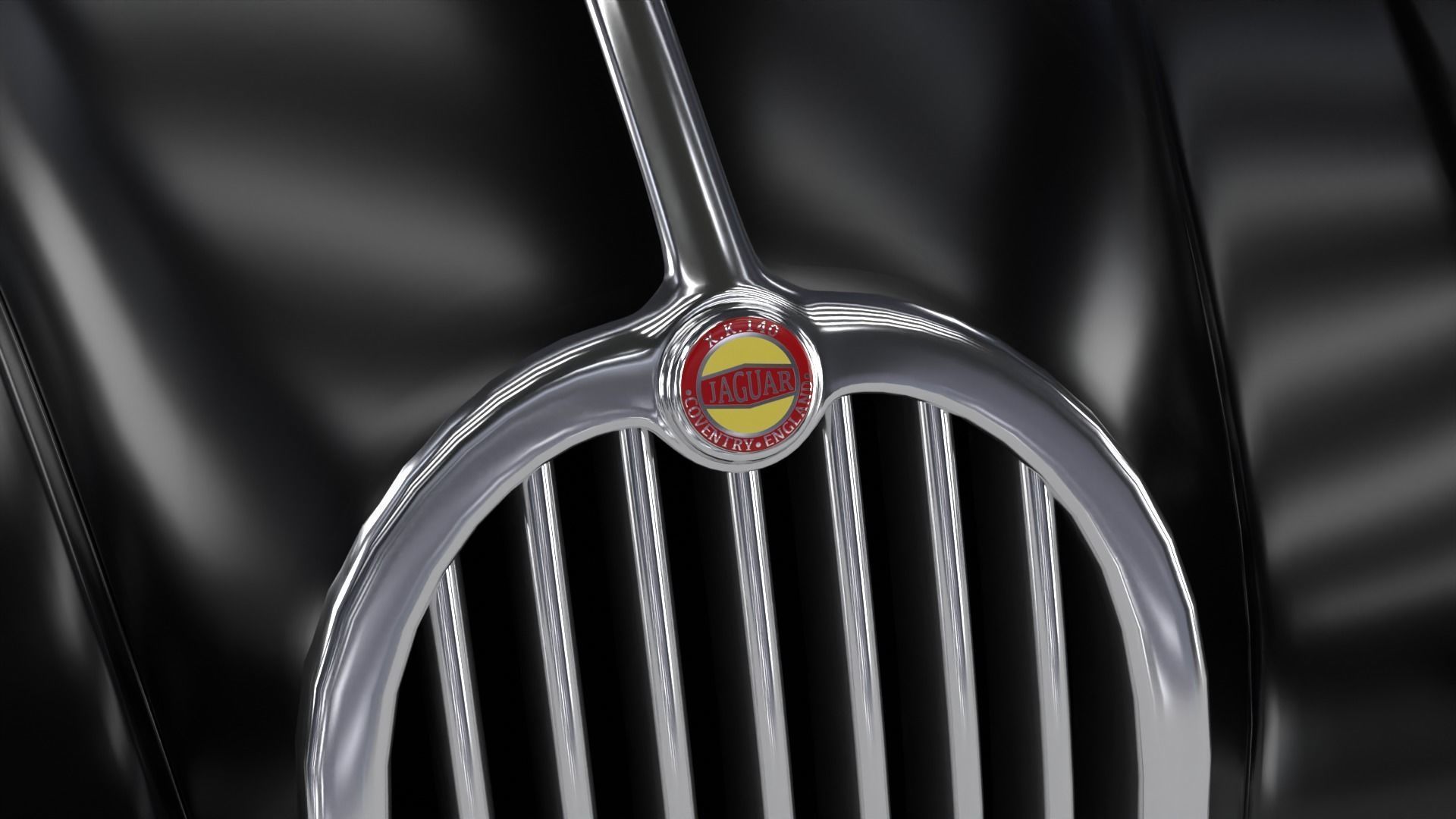 Jaguar XK140 1954 3d model 3D model_18