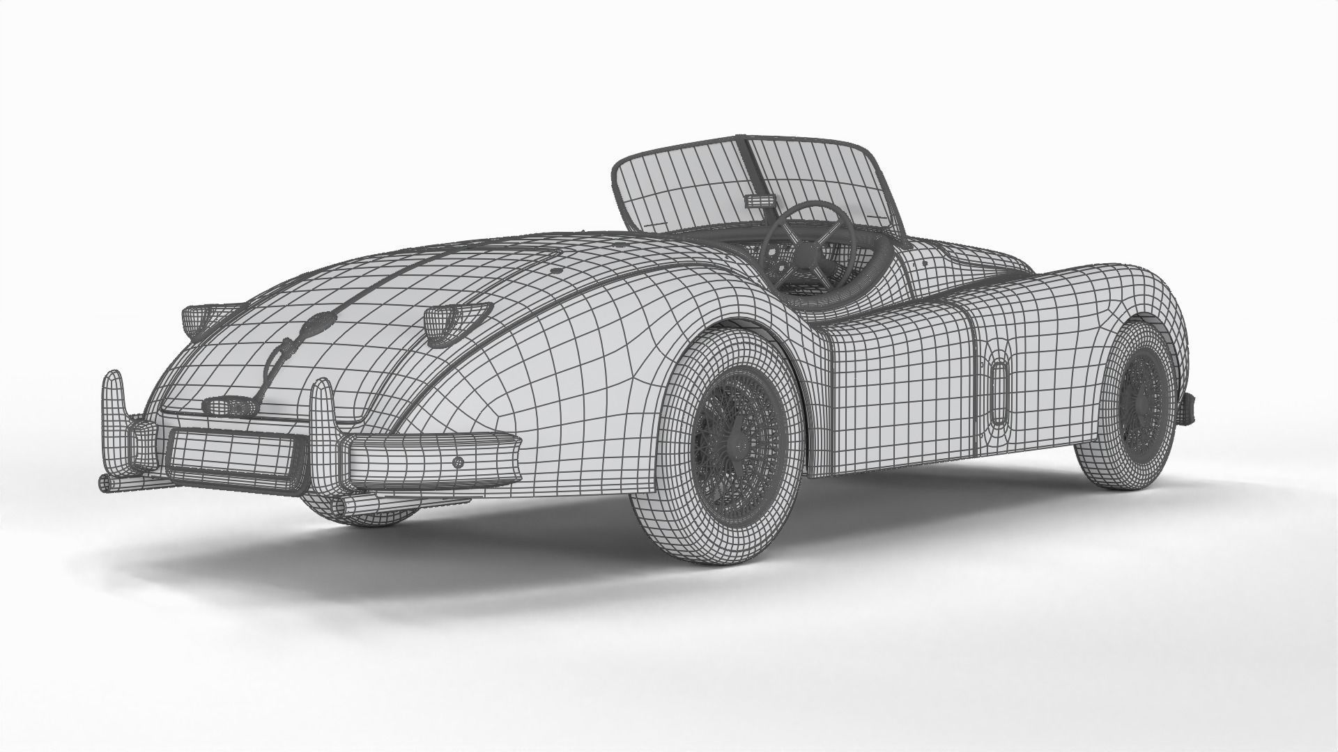 Jaguar XK140 1954 3d model 3D model_30