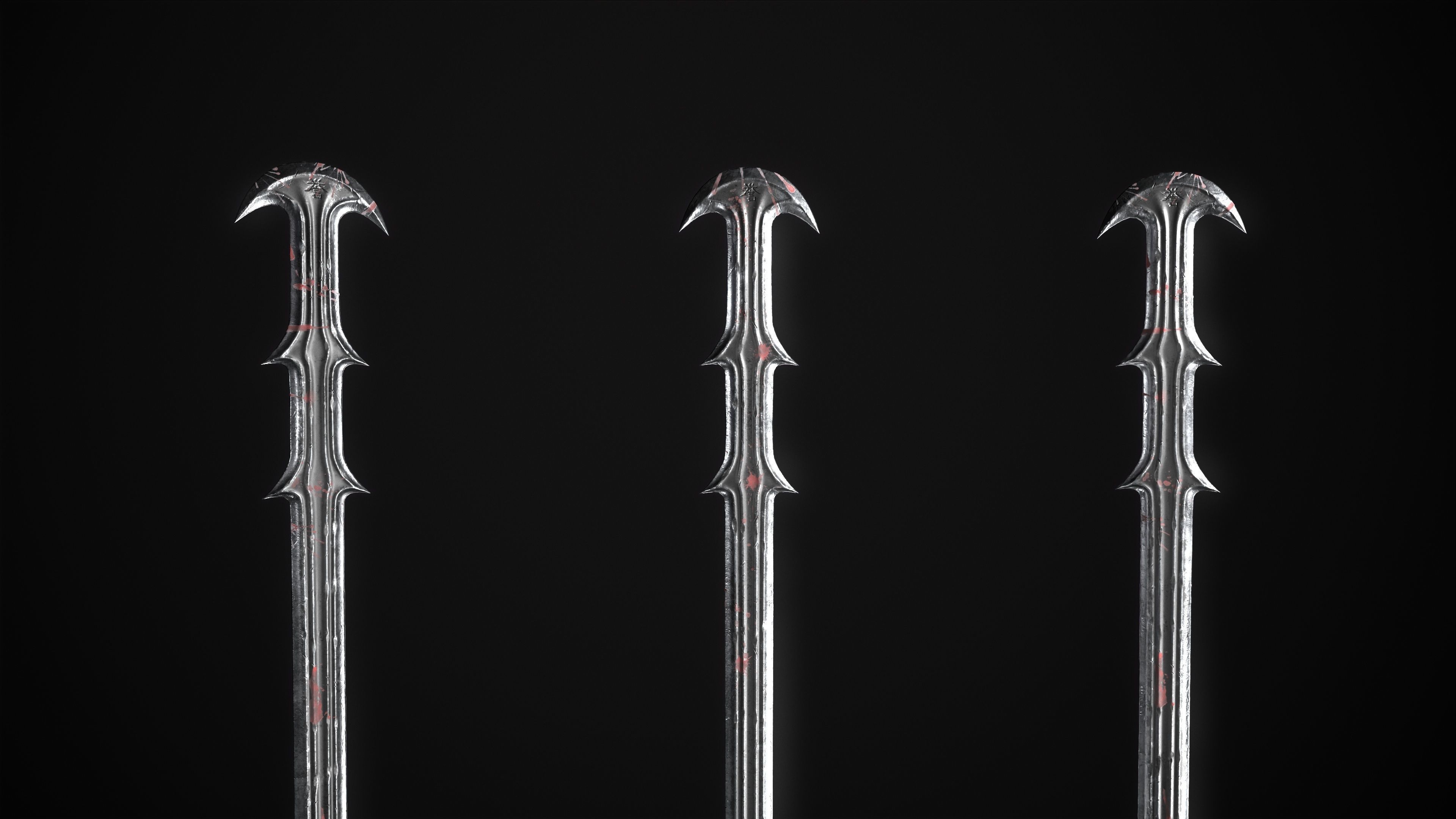 Fantazy Long Sword Medieval Melee Weapon Low-poly 3D model_3