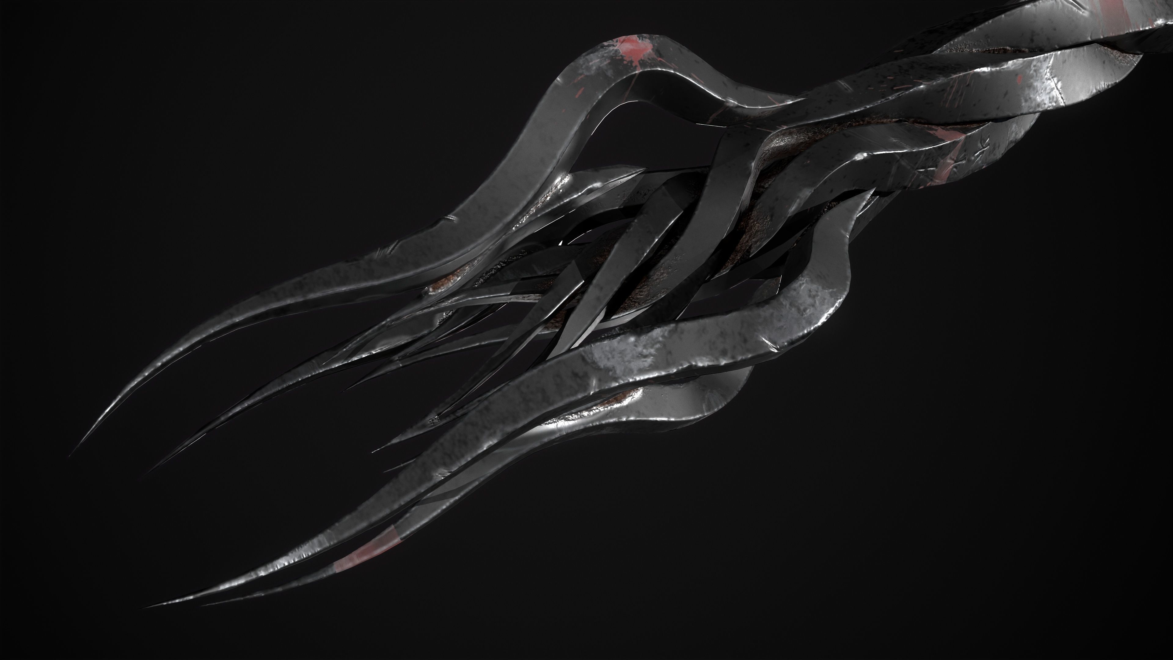 Fantazy Long Sword Medieval Melee Weapon Low-poly 3D model_9