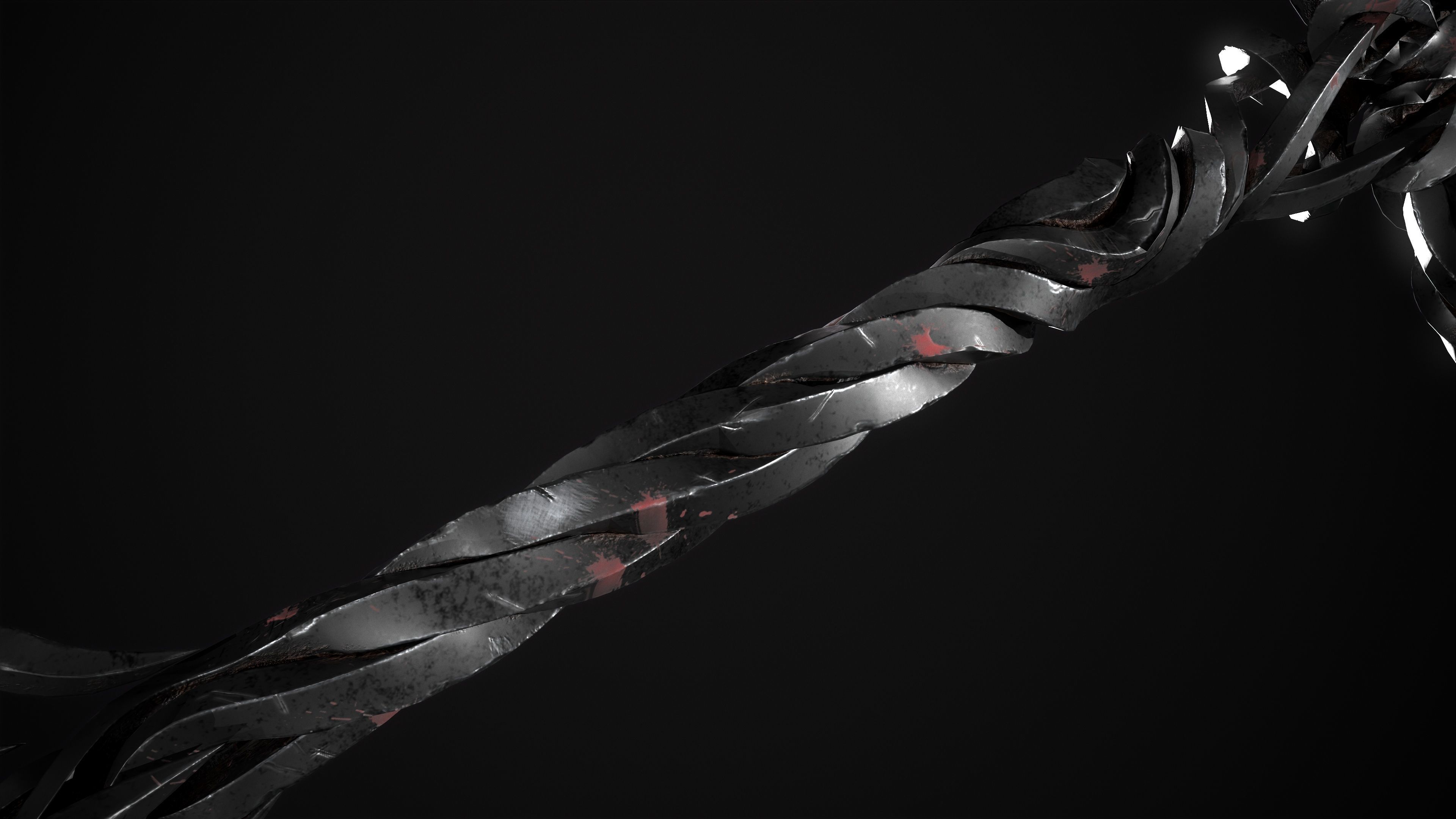 Fantazy Long Sword Medieval Melee Weapon Low-poly 3D model_10