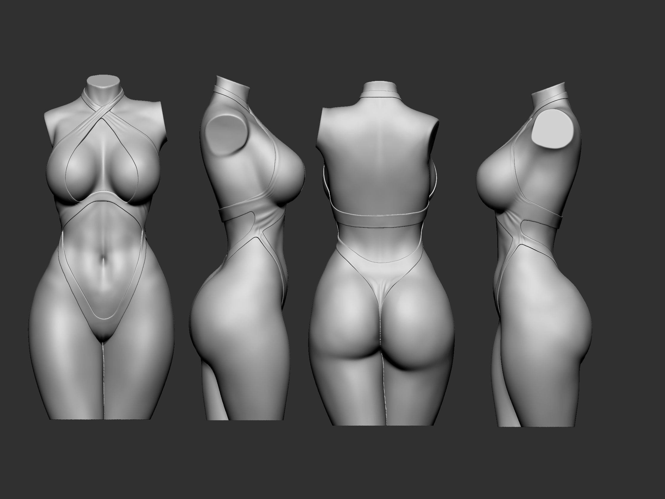 Female Torso 6 3D print model_11