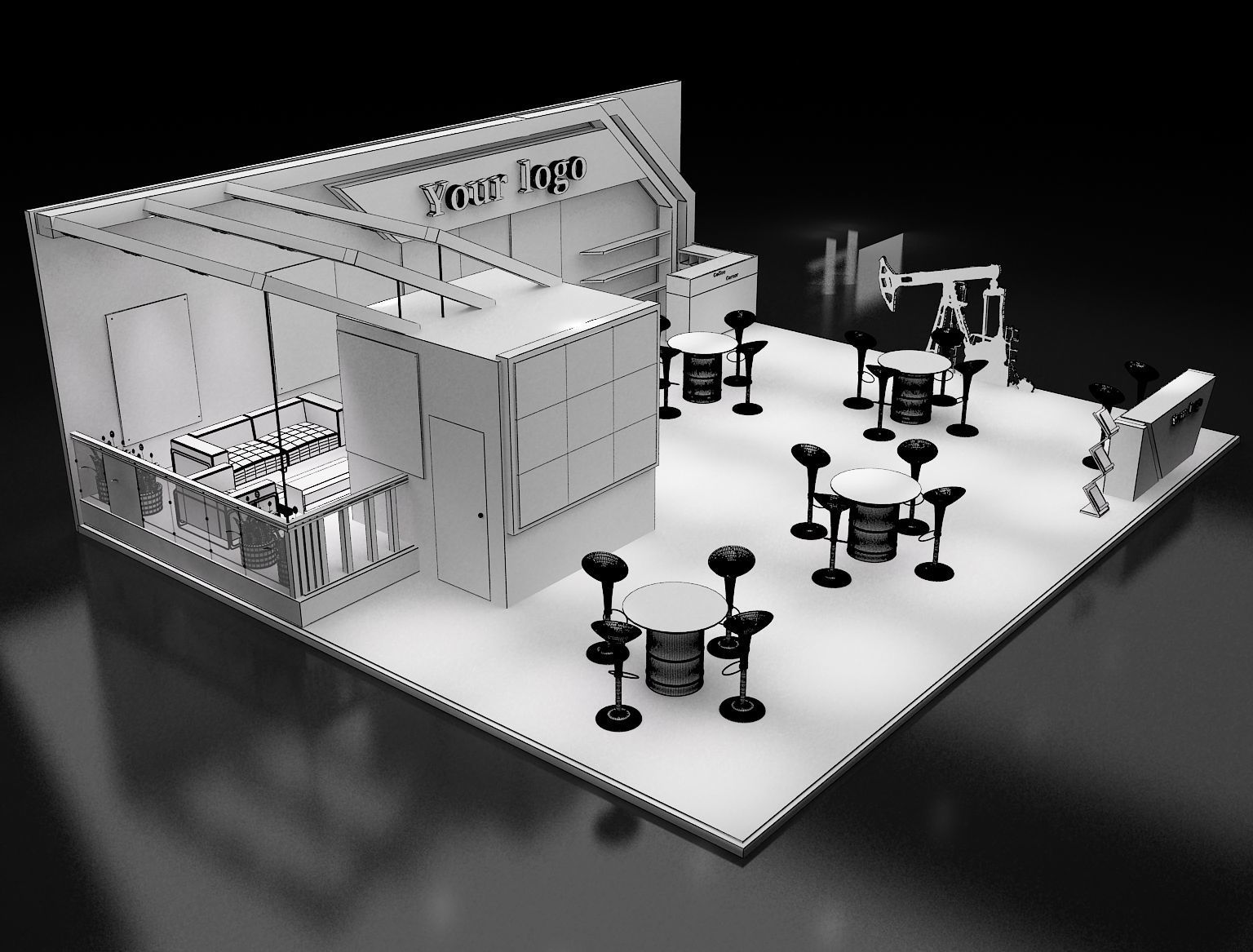 Booth Exhibition Stand a226 3D model_3