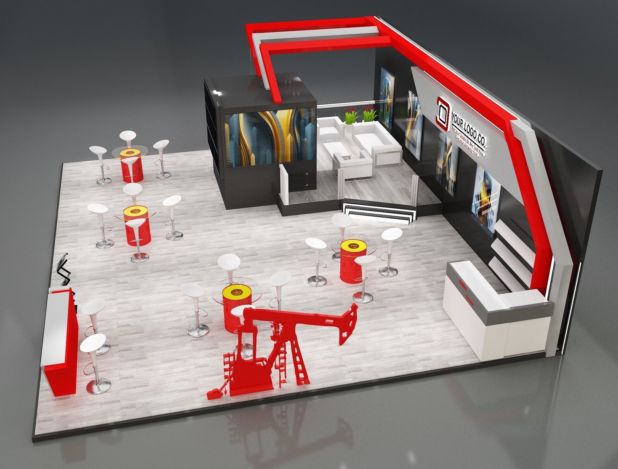 Booth Exhibition Stand a226 3D model_6