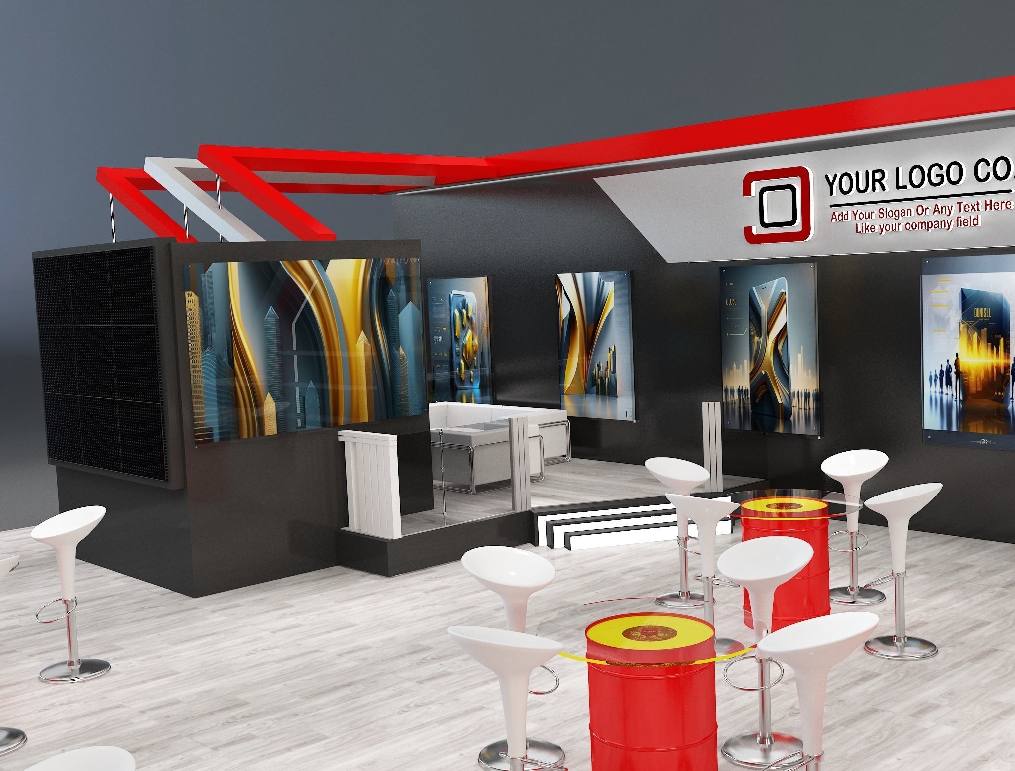 Booth Exhibition Stand a226 3D model_13