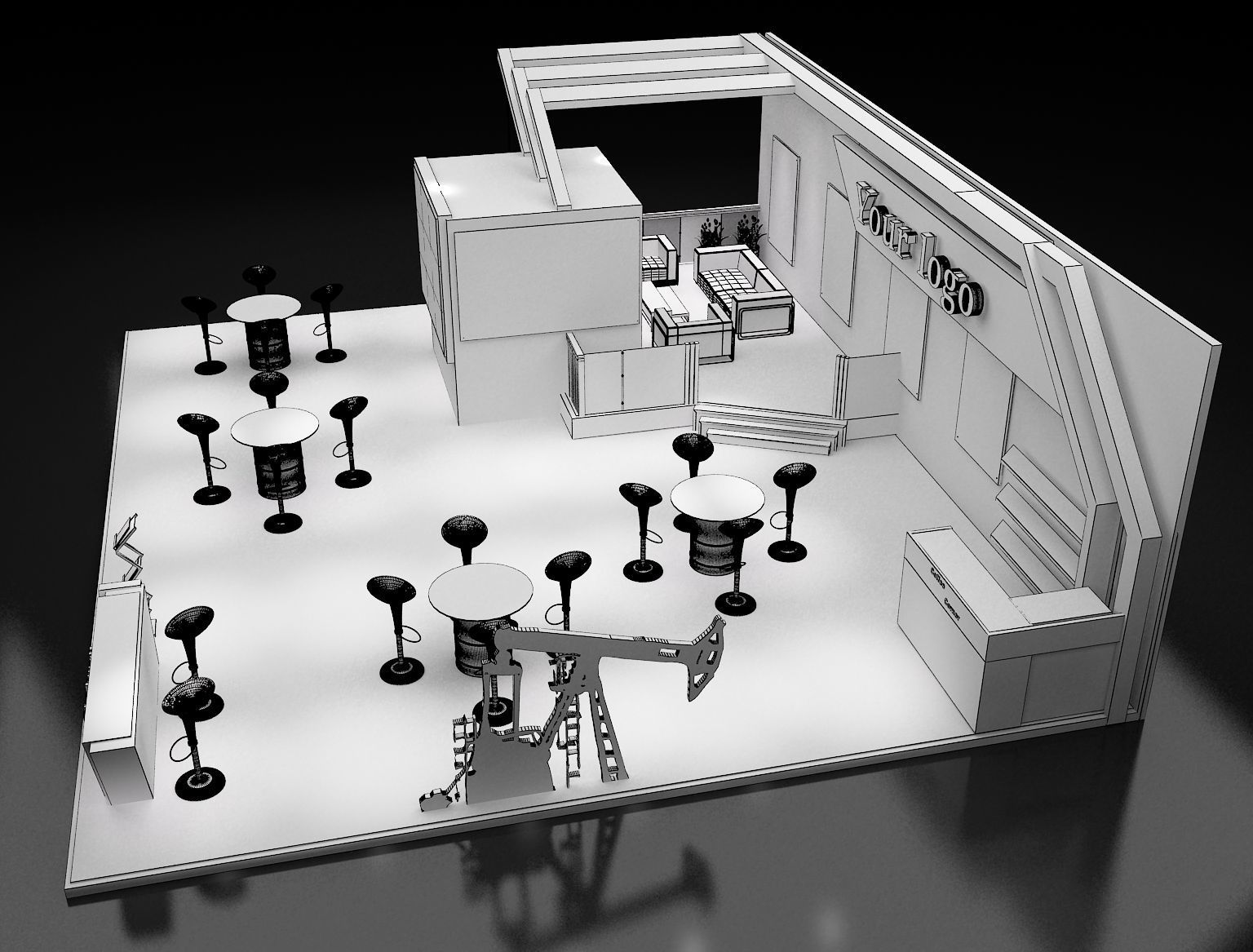 Booth Exhibition Stand a226 3D model_7