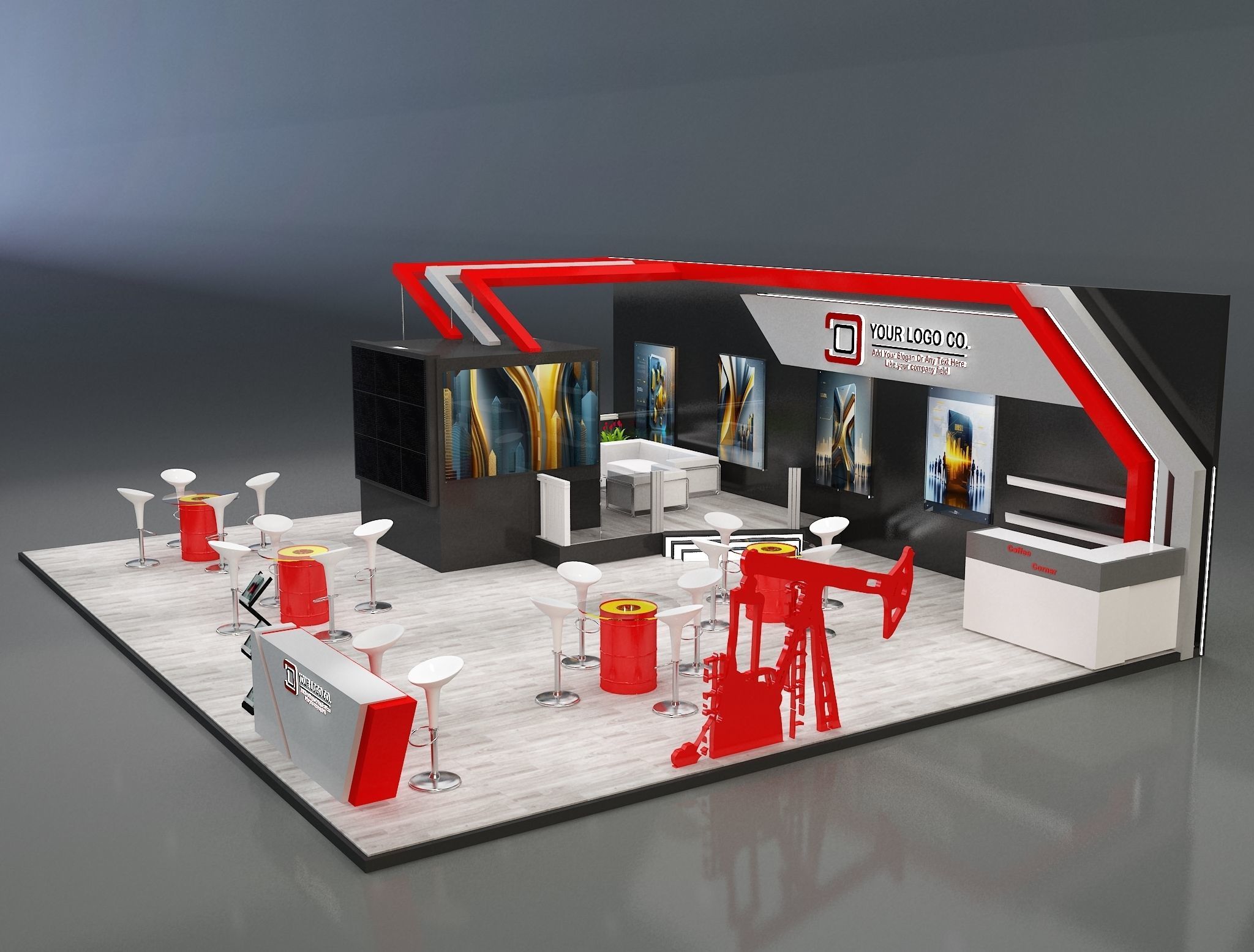 Booth Exhibition Stand a226 3D model_4