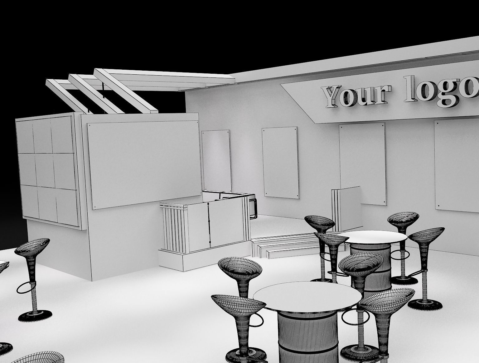 Booth Exhibition Stand a226 3D model_14