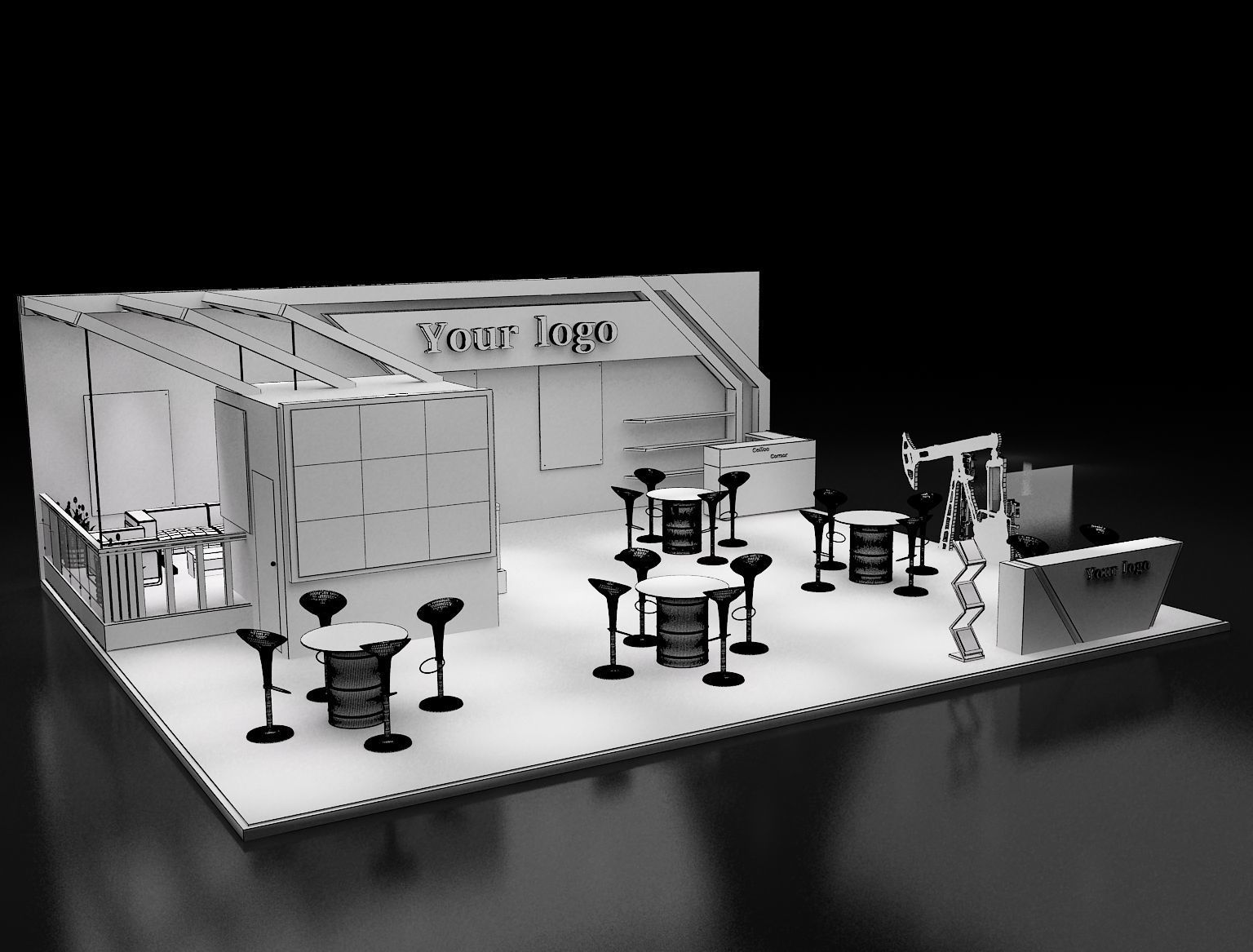 Booth Exhibition Stand a226 3D model_12