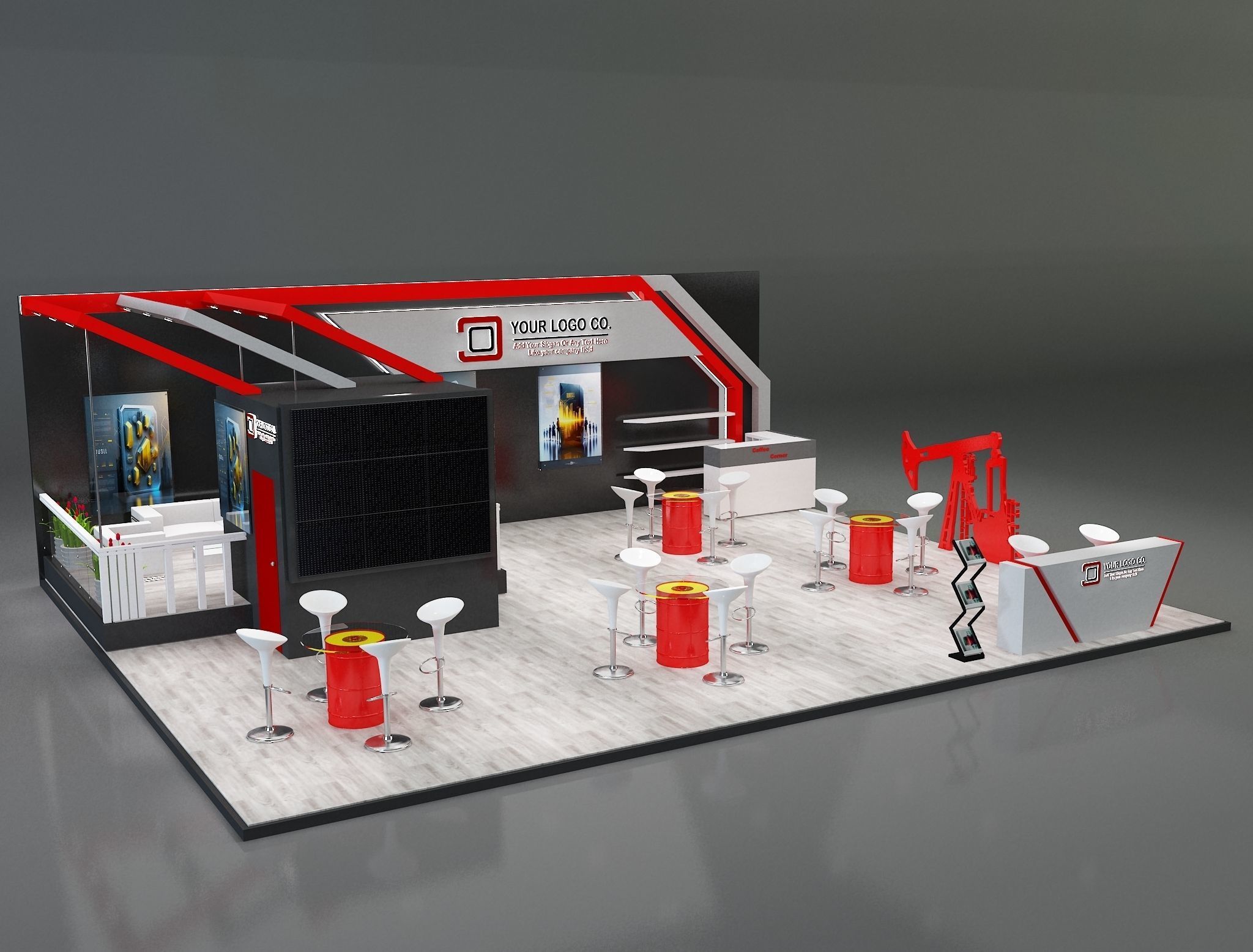 Booth Exhibition Stand a226 3D model_11