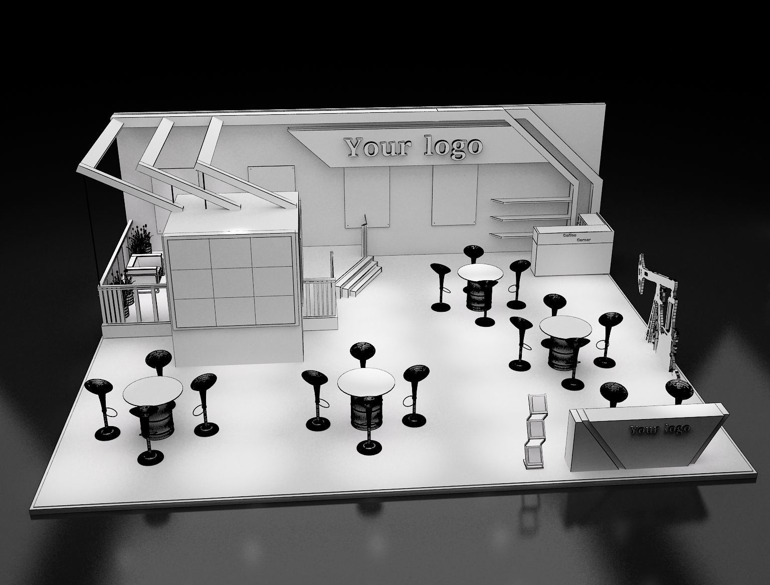 Booth Exhibition Stand a226 3D model_1