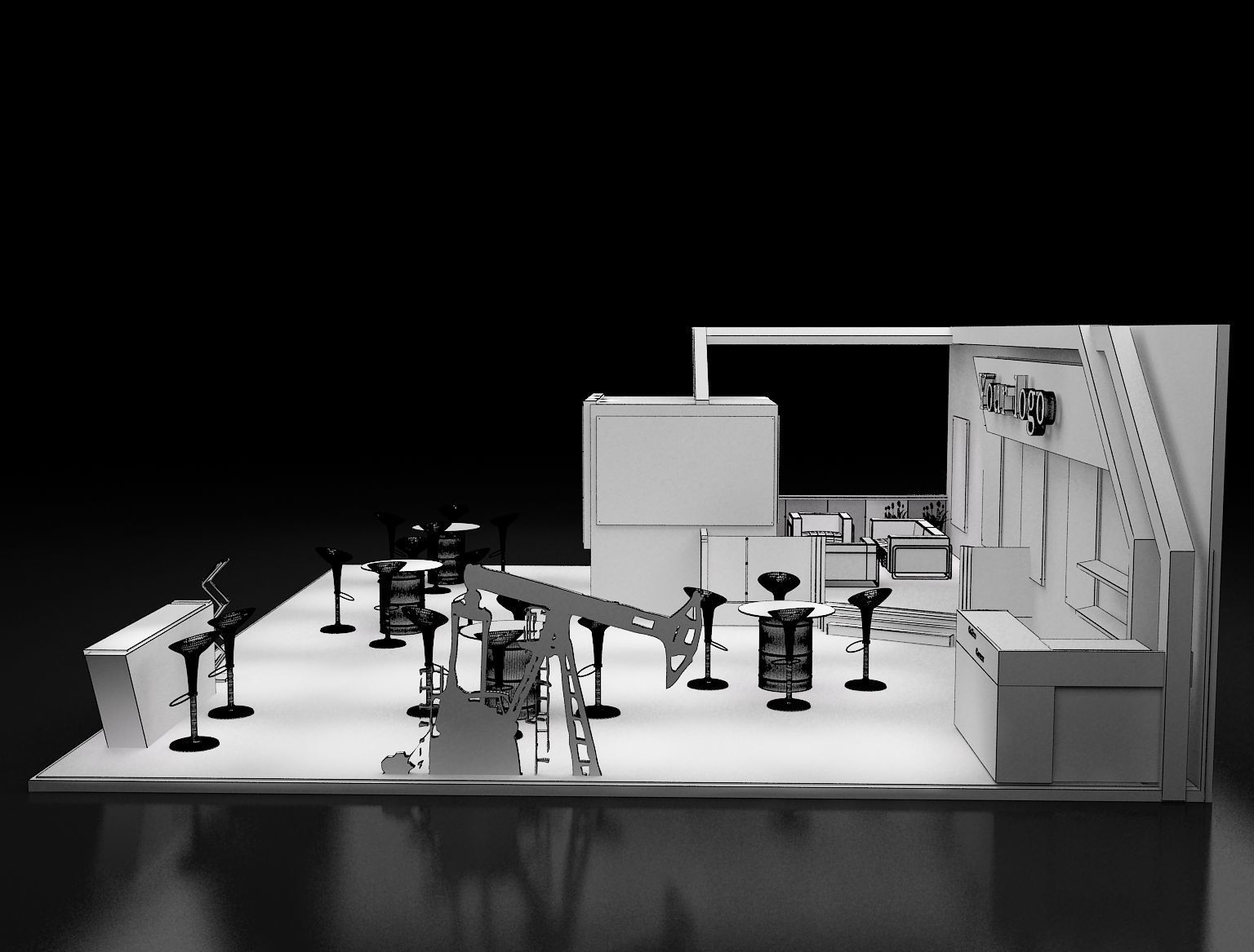 Booth Exhibition Stand a226 3D model_5