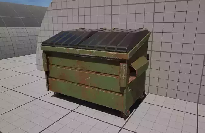 TrashCan001 Low-poly 3D model