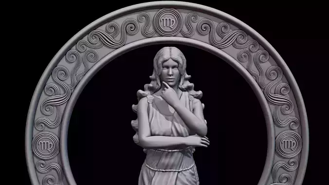 Virgo Zodiac Greek Lady Sculpture