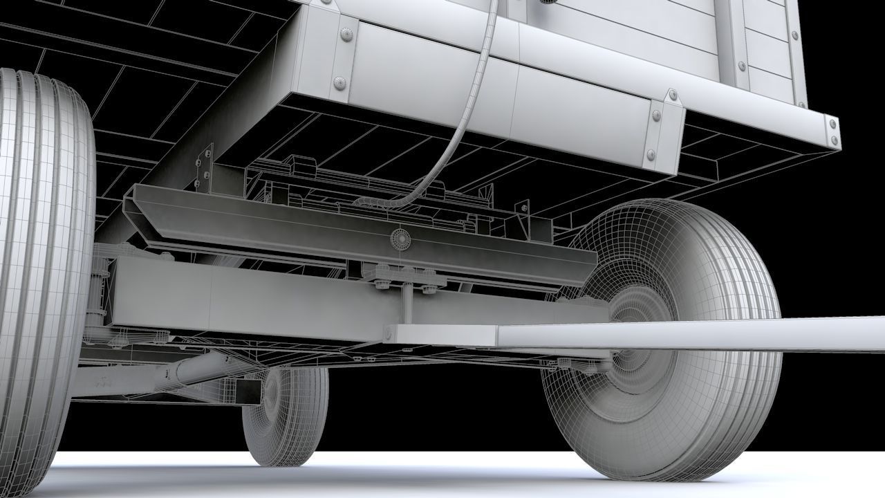 John Deere 953 Wagon 1944 3D model_4