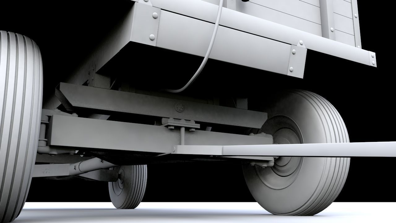 John Deere 953 Wagon 1944 3D model_3