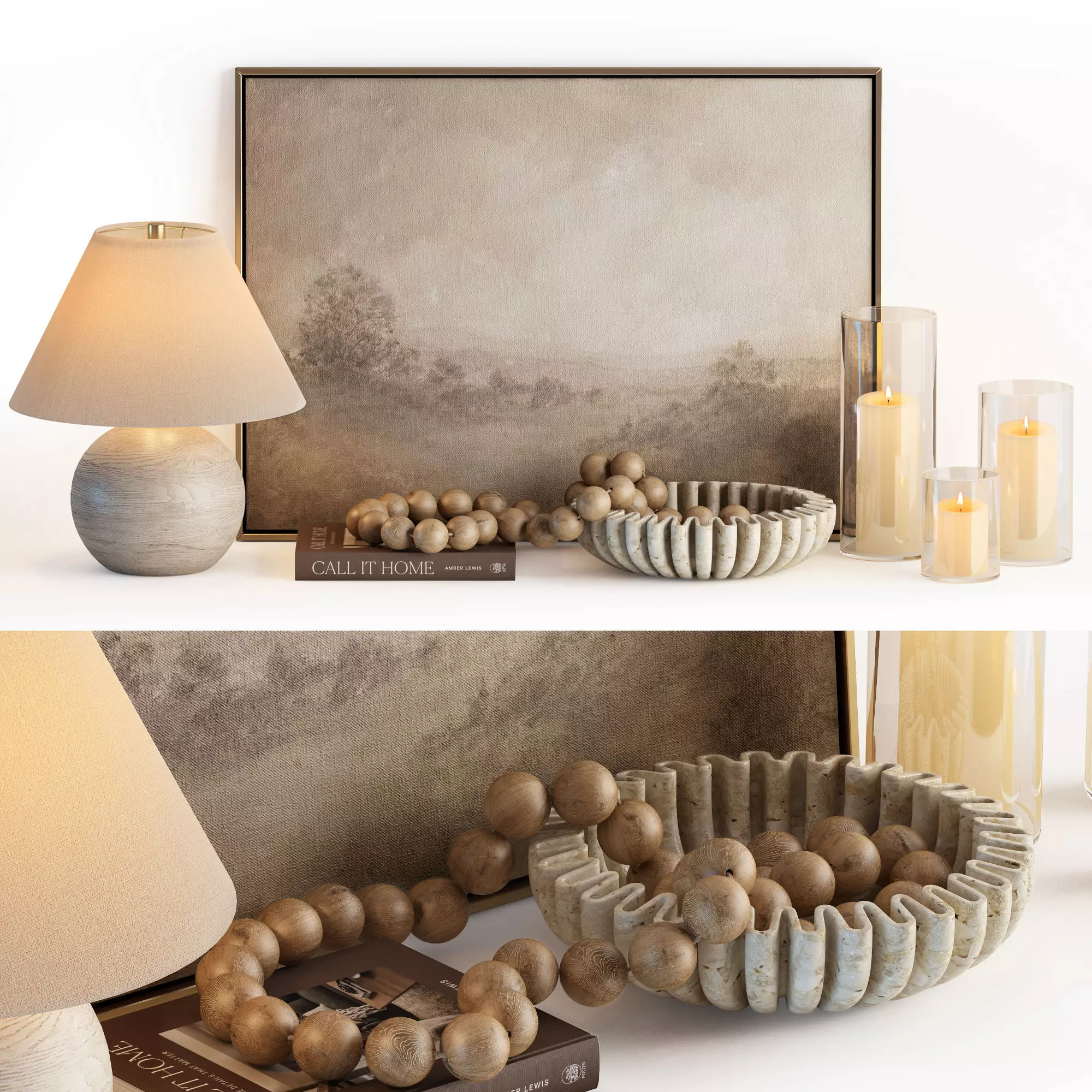 Console table decor 01 3D model