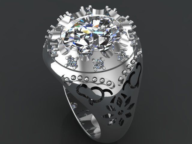 Jeweled harp ring 3D print model_7