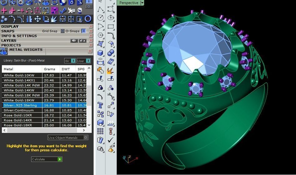 Jeweled harp ring 3D print model_9