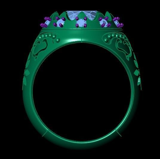 Jeweled harp ring 3D print model_13