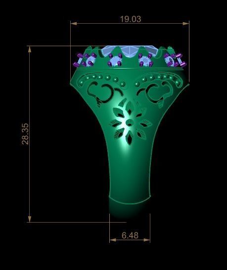 Jeweled harp ring 3D print model_16