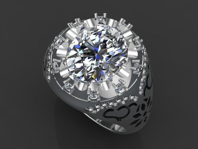 Jeweled harp ring 3D print model_5