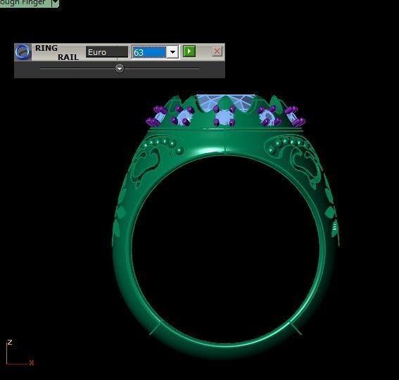 Jeweled harp ring 3D print model_18