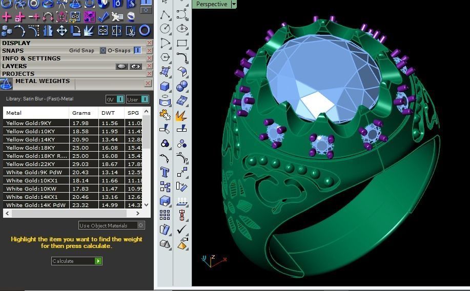 Jeweled harp ring 3D print model_8