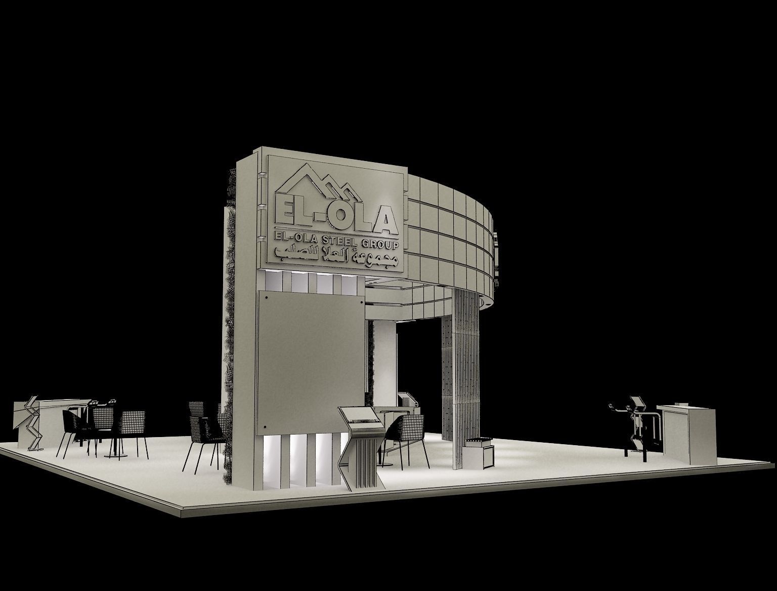 Booth Exhibition Stand a238 3D model_4