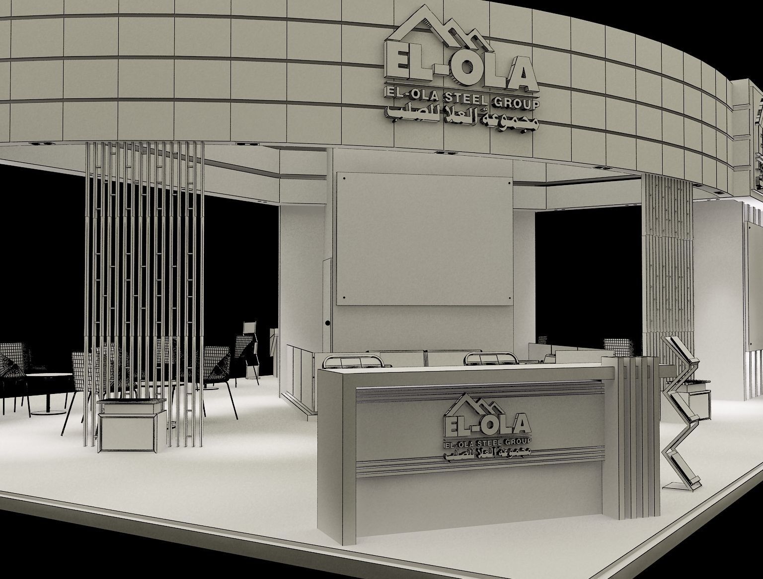 Booth Exhibition Stand a238 3D model_8