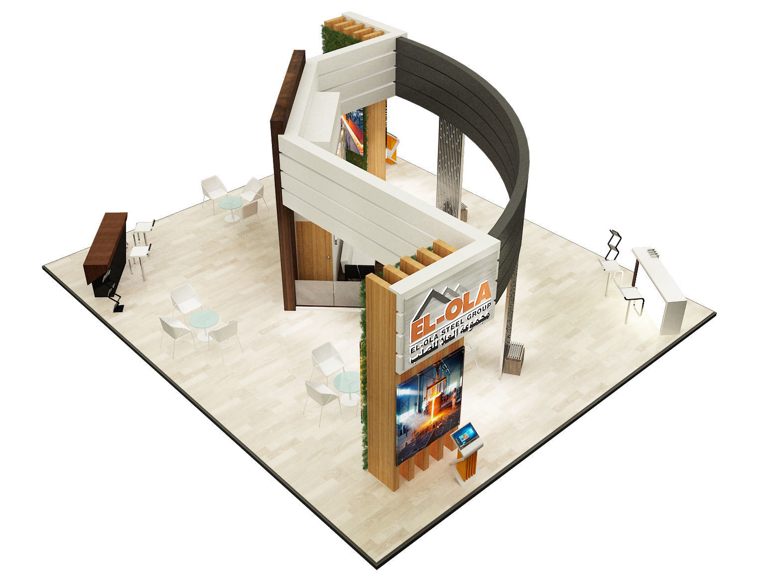 Booth Exhibition Stand a238 3D model_5