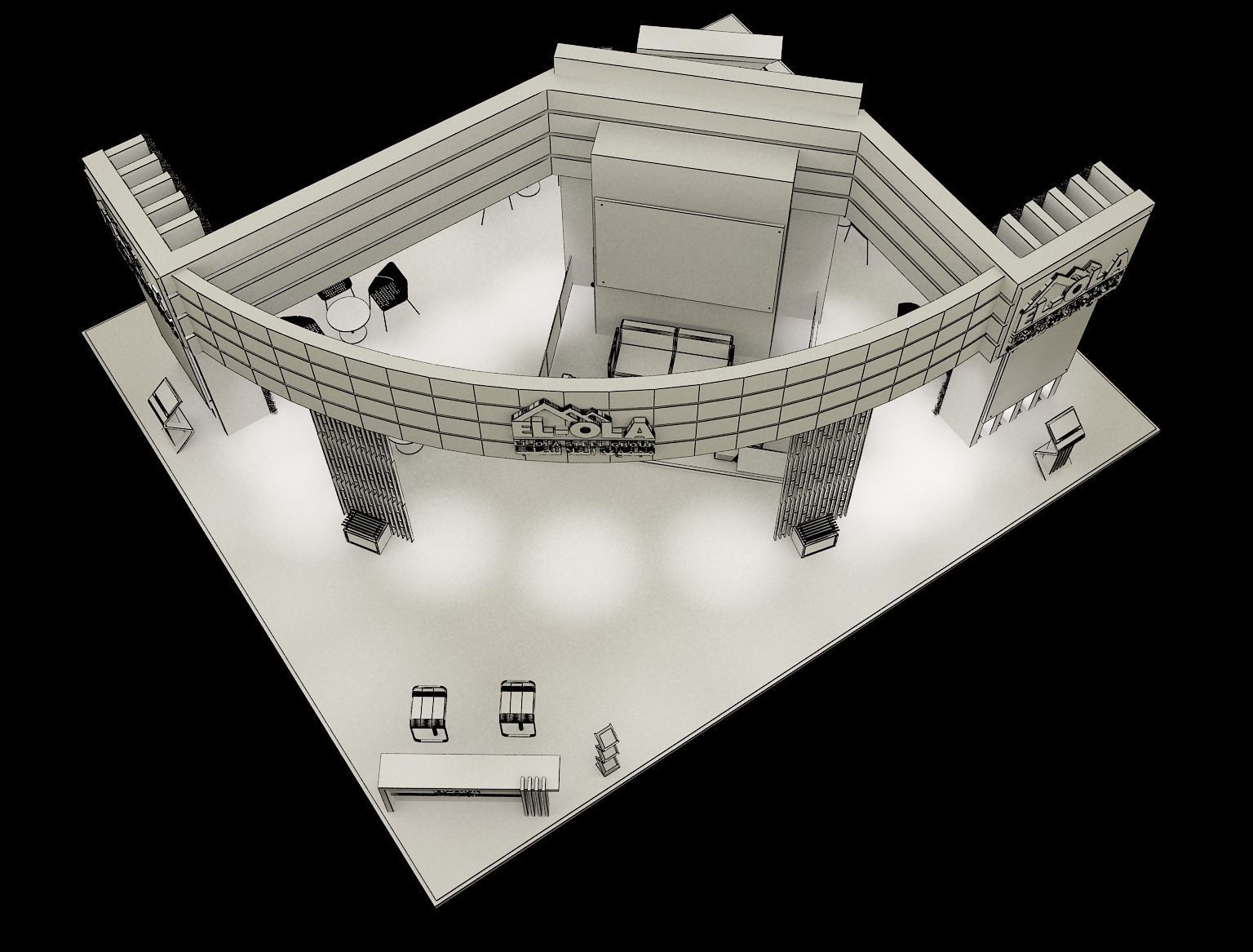 Booth Exhibition Stand a238 3D model_12
