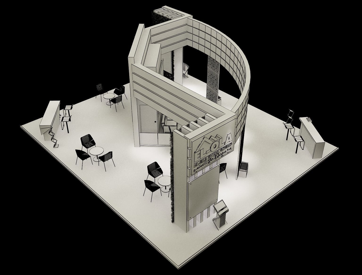 Booth Exhibition Stand a238 3D model_6