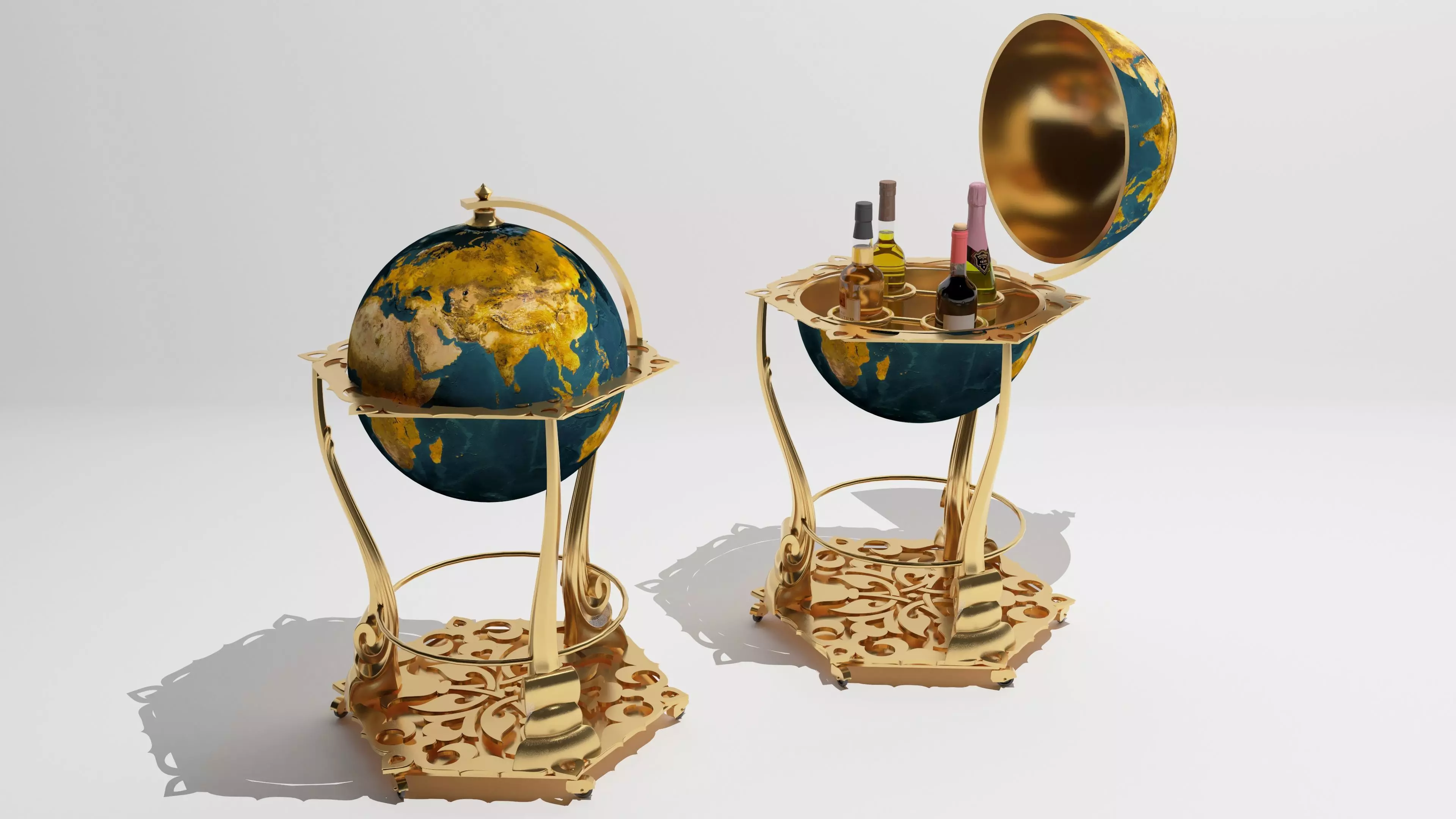 Globe Cart 4K 3D model