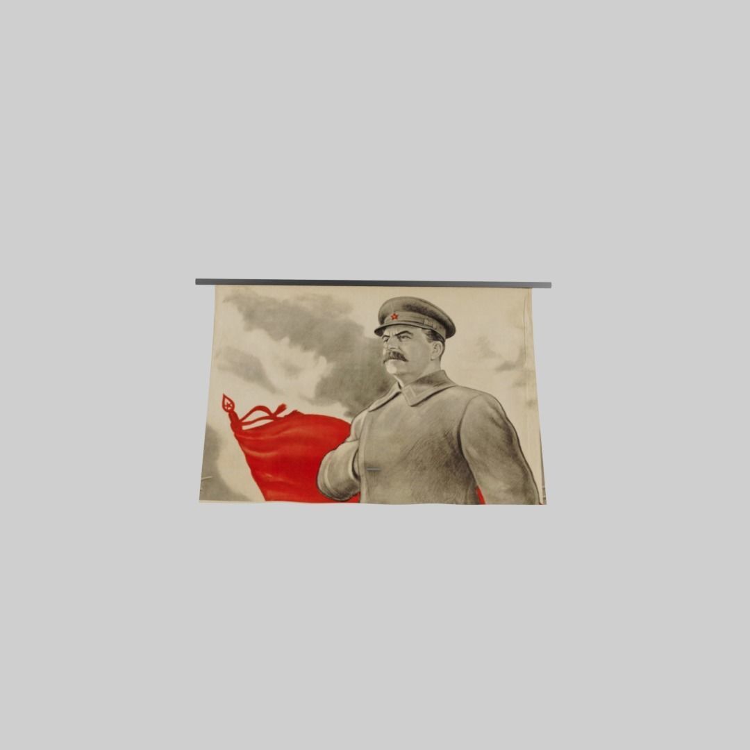 Joseph Stalin banner Low-poly 3D model_7