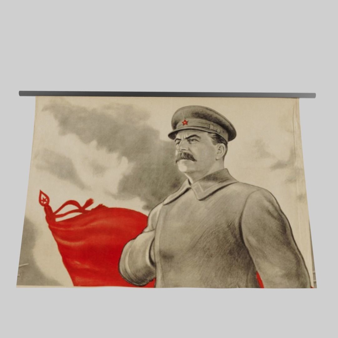 Joseph Stalin banner Low-poly 3D model_14