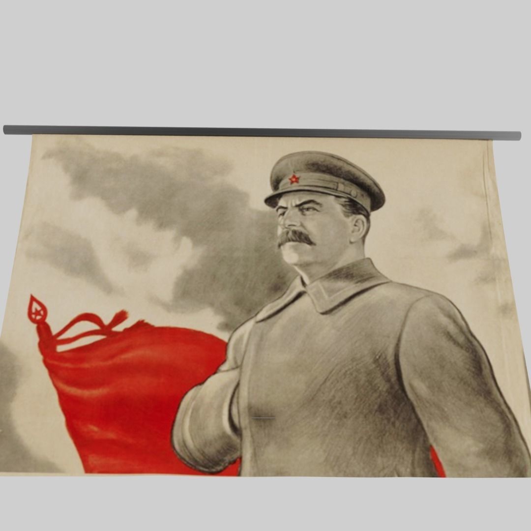 Joseph Stalin banner Low-poly 3D model_6
