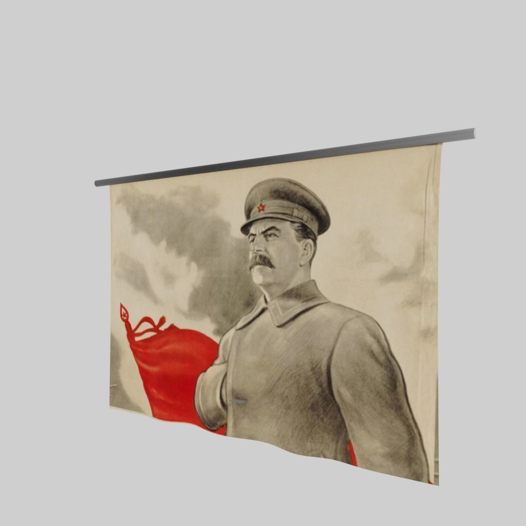 Joseph Stalin banner Low-poly 3D model_8