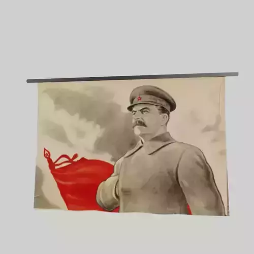 Joseph Stalin banner Low-poly 3D model