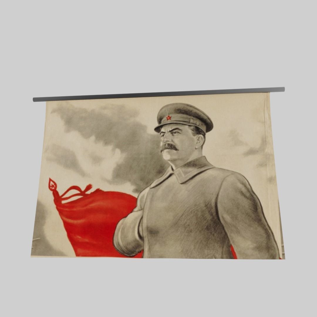 Joseph Stalin banner Low-poly 3D model_10