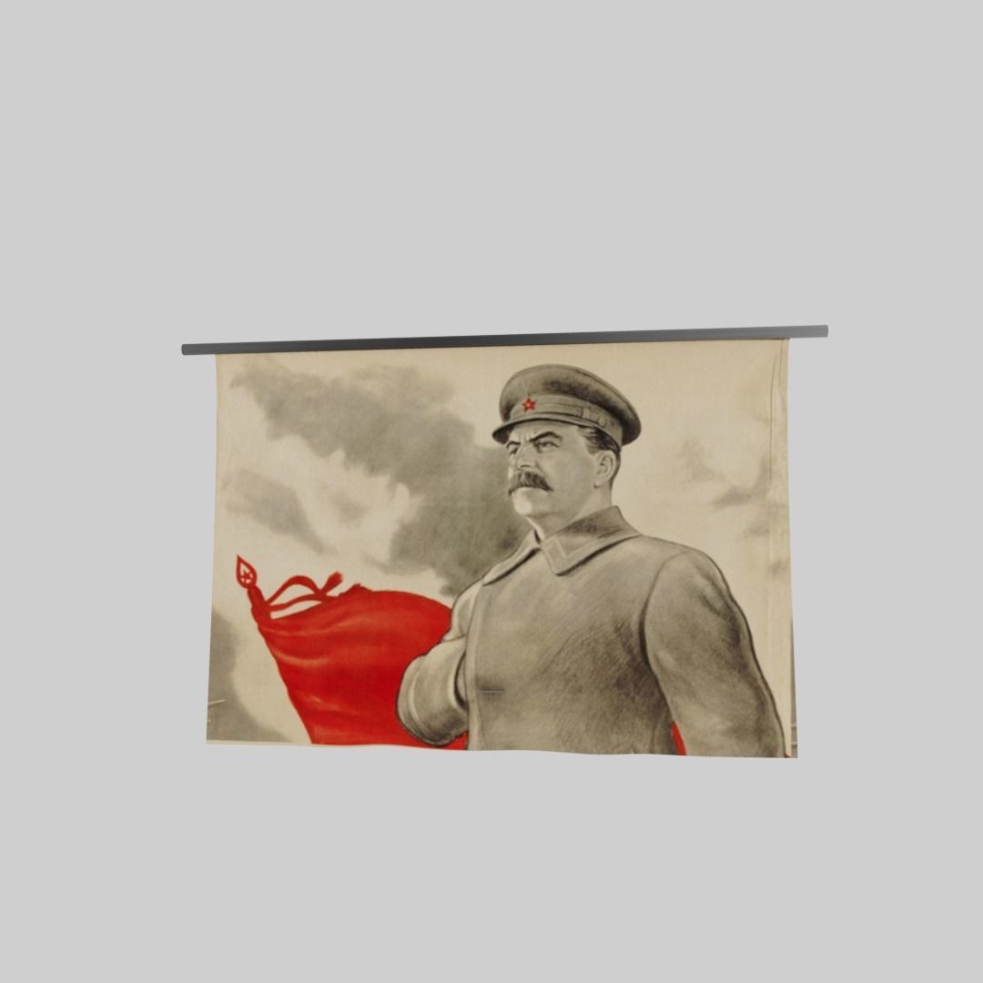 Joseph Stalin banner Low-poly 3D model_1