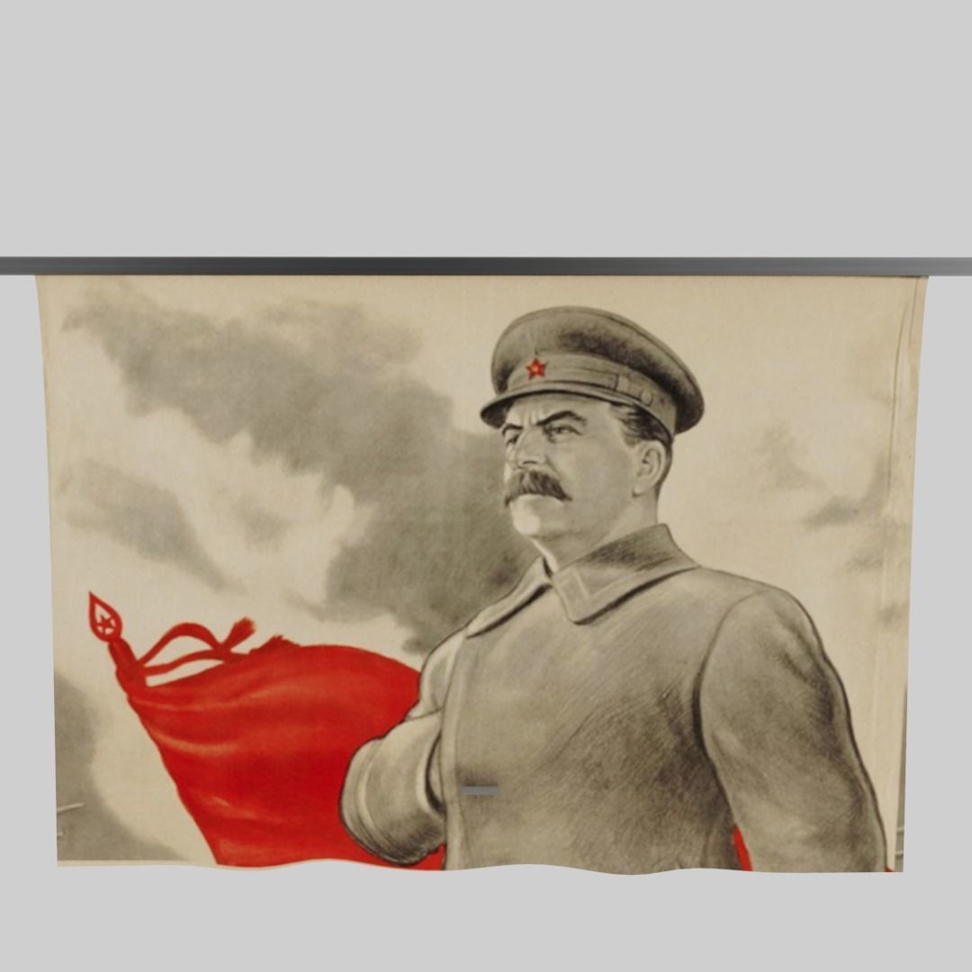 Joseph Stalin banner Low-poly 3D model_12