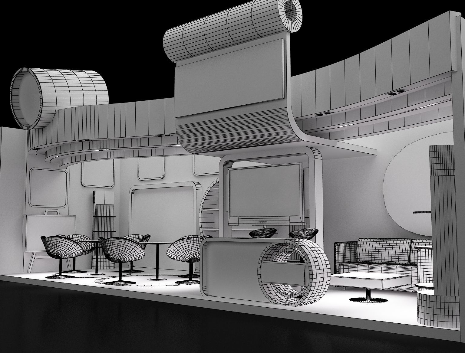 Booth Exhibition Stand a235 3D model_5