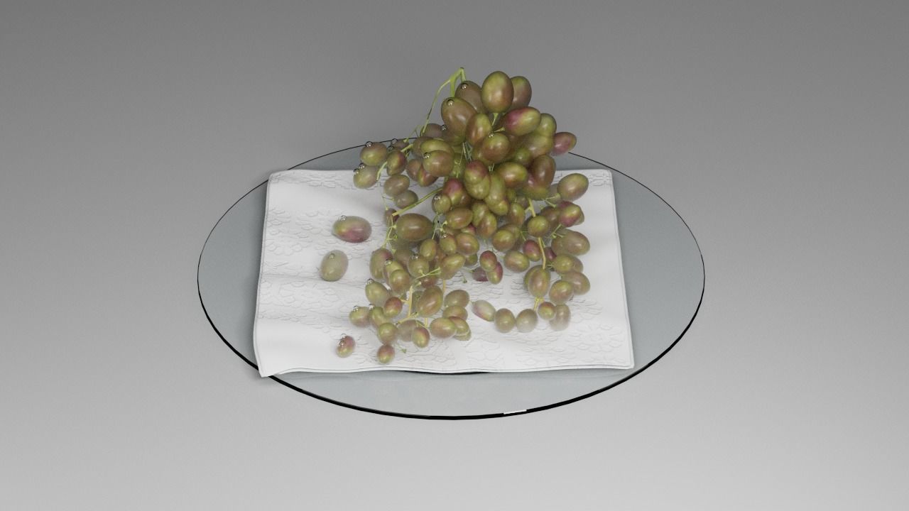 Grapes on a plate 3D model_15